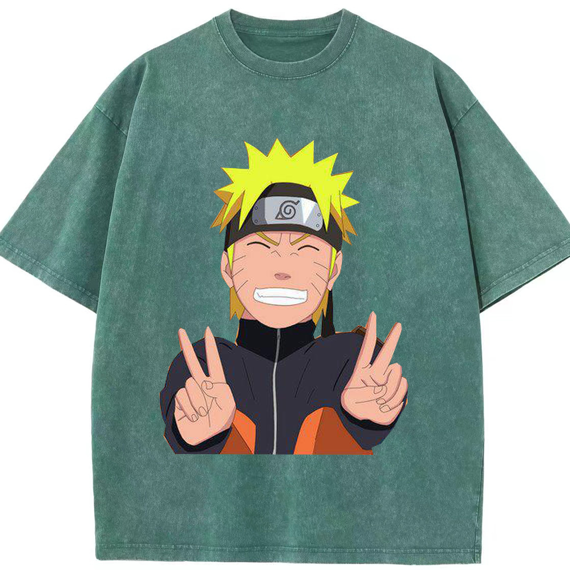 （画像用） NARUTO -ナルト- うずまき ナルト Uzumaki Naruto 綿100% ヴィンテージ風 半袖Tシャツ（フロントプリント）